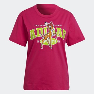 adidas ไลฟ์สไตล์ เสื้อยืดพิมพ์ลาย DISNEY BAMBI ผู้หญิง สีชมพู HE4785