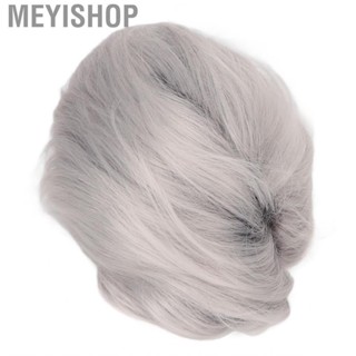 Meyishop Fake Hair  Soft Silver Gray Wig for Men Party