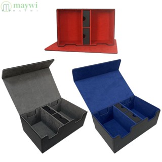 Maywi กล่องการ์ดเกม หนัง PU ผ้ากํามะหยี่ แบบนิ่ม จุของได้เยอะ พร้อมลิ้นชัก ขนาดเล็ก สําหรับเก็บการ์ดเกม