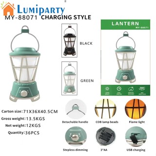 Lumiparty โคมไฟพลังงานแสงอาทิตย์ กันน้ํา สไตล์เรโทร สําหรับตั้งแคมป์ กลางแจ้ง ลานสวน