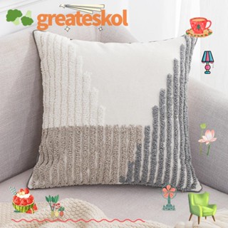 Greateskol ปลอกหมอน ผ้าฝ้ายแท้ 18X18 นิ้ว สีเทา และสีขาว อเนกประสงค์ ใช้ง่าย สําหรับห้องนอน 2 ชิ้น