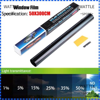 Wattle ฟิล์มสติกเกอร์ ป้องกันรังสียูวี กันรอยขีดข่วน กันความร้อน กันแสง UV สีดํา 50x3 เมตร 1 ม้วน