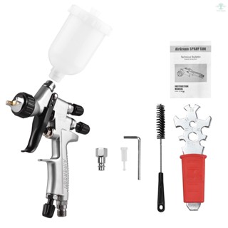 HVLP 1.0mm Air Spray Gun Kit 250cc Fluid Cup Gravity Feed Air Paint Sprayer Mini Handheld 360-degree Paint Spraying Gun for Car Repair Furniture Surface Wall Painting DIY Models