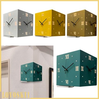 [Lovoski1] นาฬิกาแขวนผนัง สองด้าน เสียงเงียบ สําหรับห้องนั่งเล่น ฟาร์มเฮาส์