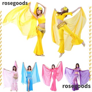 Rosegoods1 ผ้าคลุมหน้าท้อง เต้นรํา ผู้หญิง ผ้าชีฟอง โชว์เครื่องแต่งกาย ผ้าพันคอสะโพก