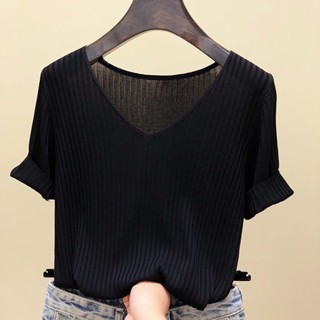 เสื้อยืดแขนสั้น ผ้าเรยอน ลดไขมันหน้าท้อง แฟชั่นฤดูร้อน สําหรับผู้หญิง J09