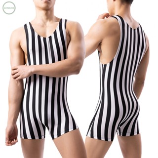 GORGEOUS~Sleeveless Mens Bodysuit Boxer Shorts Fitness Jumpsuit with Breathable Material