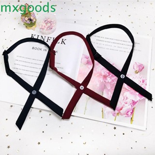 Mxgoods เนคไทโบว์ ไขว้กัน น่ารัก หรูหรา สไตล์วินเทจ สําหรับเครื่องแต่งกาย โรงเรียน ริบบิ้น เครื่องแบบ สีพื้น สําหรับผู้ชาย คอปก เนคไทโบว์