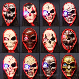 0908WSJ Halloween Luminous Mask Scary Ghost Face Mask Adult Vampire Skull Dancers Masquerade TWIF