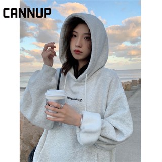 Cannup เสื้อกันหนาว เสื้อแขนยาว เสื้อฮู้ด สบาย ตัวเหมือนคนชั้นสูง ทันสมัย Korean36Z230908