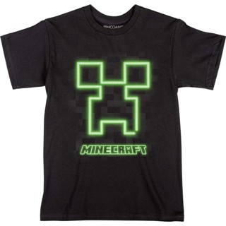 เสื้อยืดคอกลม แขนสั้น ผ้าฝ้าย 100% พิมพ์ลายเกม minecraft พลัสไซซ์ สําหรับผู้ชาย