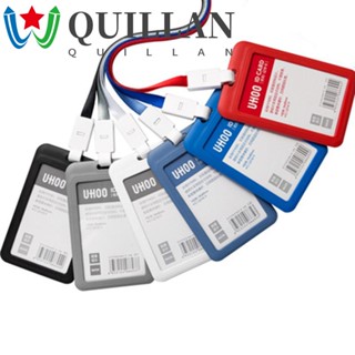 Quillan ซองใส่นามบัตร บัตรประจําตัว บัตรรถบัส บัตรประจําตัว บัตรประจําตัว บัตรประจําตัว อุปกรณ์สํานักงาน ป้ายชื่อ พับเก็บได้ หัวเข็มขัด