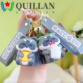 Quillan พวงกุญแจ จี้รูปแรคคูน สัตว์น่ารัก แฟชั่นสร้างสรรค์ สําหรับตกแต่งกระเป๋าเป้สะพายหลัง