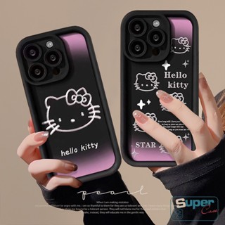 เคสโทรศัพท์มือถือแบบนิ่ม ลายเฮลโล คิตตี้ ตานางฟ้า ไล่โทนสี สําหรับ OPPO A17 A78 A58 A16 A12 A15 A53 A7 A5s A17K A54s Reno 8T 5 5F 6 A96 A95 A74 A3s A16K A76 A1k A31 A55 A9 A5 A16s A16E A52 เคส