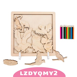 [Lzdyqmy2] จิ๊กซอว์ไม้ ลายการ์ตูน Montessori ของขวัญวันเกิด