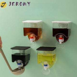 Jeromy กล่องใส่เครื่องปรุงรสเหลว กล่องปรุงรส พลาสติก สีดํา/สีขาว ชั้นวางน้ําส้มสายชู พร้อมก๊อกน้ํา กันฝุ่น ปิดผนึก กล่องเก็บเครื่องปรุงรสถั่วเหลือง