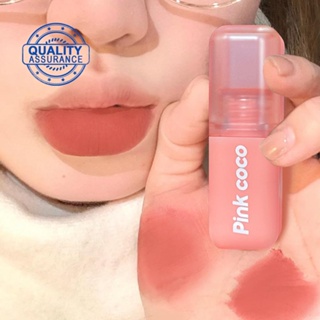 Pinkcoco ลิปสติก เคลือบริมฝีปาก เนื้อแมตต์ สีกุหลาบดํา สําหรับนักเรียนหญิง P4O9