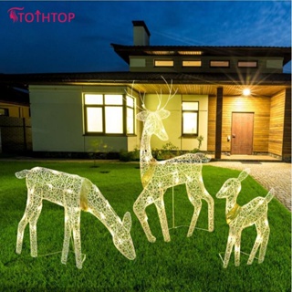 คริสต์มาสเหล็กตกแต่ง DIY เครื่องประดับคริสต์มาส Elk LED Luminous Deer Mall Holiday Creative ตกแต่ง [TOP]