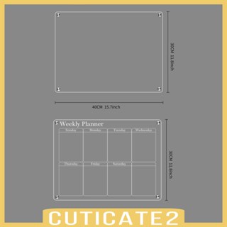 [Cuticate2] กระดานไวท์บอร์ดอะคริลิค เตือนความจํา พร้อมปากกามาร์กเกอร์ แบบพกพา สําหรับวางแผน วางแผน ทํางานในตู้เย็น สํานักงาน