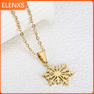 เครื่องประดับ สร้อยคอโซ่สเตนเลส จี้เกล็ดหิมะ เหมาะกับของขวัญวันเกิด สําหรับผู้หญิง