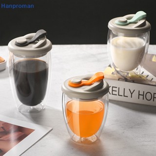 Hanproman&gt; แก้วกาแฟซิลิกาเจล แบบสองชั้น กันรั่วซึม ขนาด 350 มล.