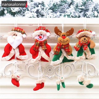 Nanasn| จี้ตุ๊กตาซานตาคลอส สโนว์แมน 24 ซม. สําหรับแขวนตกแต่งบ้าน ต้นคริสต์มาส I7S2