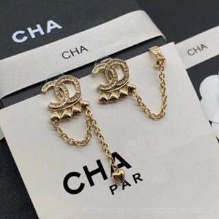 Top-quality Double C Brand 20 Classic Style New Spring and Summer Asymmetric Heart-Shaped Tassel Earrings Ear Ring High Quality Fashion Temperament Slimming Sweet and Cool Style Y2