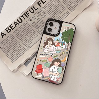 Casetify X Merry Day เคสโทรศัพท์มือถือ PC แข็ง กันกระแทก แบบกระจก สีดํา สีเงิน สําหรับ iPhone 15 14 13 12 11 Pro MAX IX XS MAX XR 6 6s 7 8 Plus