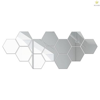 Reflective Hexagon Mirror Sheets for Home Decoration - Self-Adhesive Mirror Tiles Wall Sticker