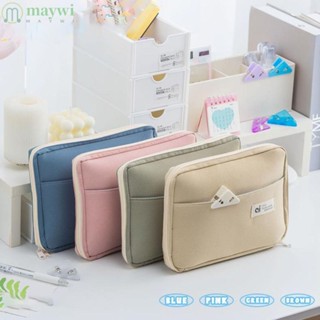 Maywi กระเป๋าดินสอ น้ําหนักเบา มีซิป สีพื้น สไตล์เกาหลี สําหรับนักเรียน