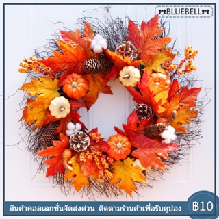 COD Autumn ด้านหน้าประตูพวงหรีดใบเมเปิลเทียมฟักทองผลไม้ราก  22 "/55 ซม Garland ฮาโลวีนอุปกรณ์ตกแต่งบ้าน