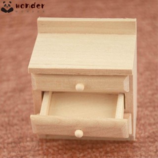 Wonder โต๊ะข้างเตียงจิ๋ว DIY ของเล่นตกแต่งบ้านตุ๊กตา เฟอร์นิเจอร์จําลอง