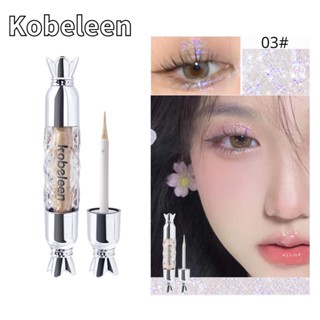 Kobeleen Fine Shimmer Liquid Eye Shadow, Flowing Brilliant Ultra-Shimmer Fine Shimmer Eye Shadow Stick, Glittering Silkworm Single Color Eye Shadow, High Gloss Liquid Eye Shadow