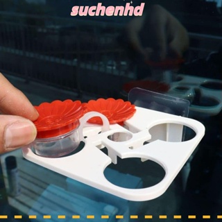 Suchenhd เครื่องให้อาหารนกฮัมมิ่งเบิร์ด แบบพลาสติก ขนาดเล็ก พร้อมแปรงทําความสะอาด