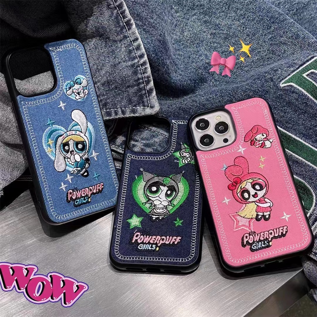 เคสโทรศัพท์มือถือ ผ้ายีน ปักลายการ์ตูนน่ารัก กันตก สําหรับ iPhone15 15pro 15promax iPhone14promax 14pro iPhone14promax iPhone13 13promax 13pro iPhone12 12promax 12pro iPhone11