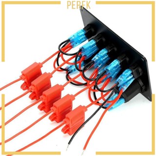 [Perfk] แผงสวิตช์ 5 GANG TOGGLE 12V 24V สําหรับกล้องติดรถตู้ เรือ