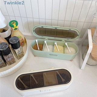 Twinkle กล่องเก็บเครื่องเทศ เกลือ พริกไทย น้ําตาล สมุนไพร บาร์บีคิว