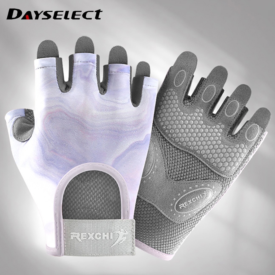 Dayselect 1 คู่ ถุงมือออกกําลังกาย ผู้ชาย ผู้หญิง ยิม ยกน้ําหนัก ฟิตเนส ปีนเขา ออกกําลังกาย ออกกําลังกาย เข็มขัดข้อมือ กันกระแทก แผ่นโฟม ถุงมือปาล์ม