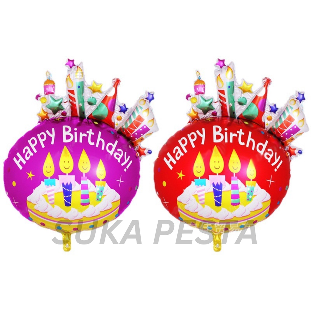 ลูกโป่งเค้ก HBD / ลูกโป่งฟอยล์ HBD จัมโบ้