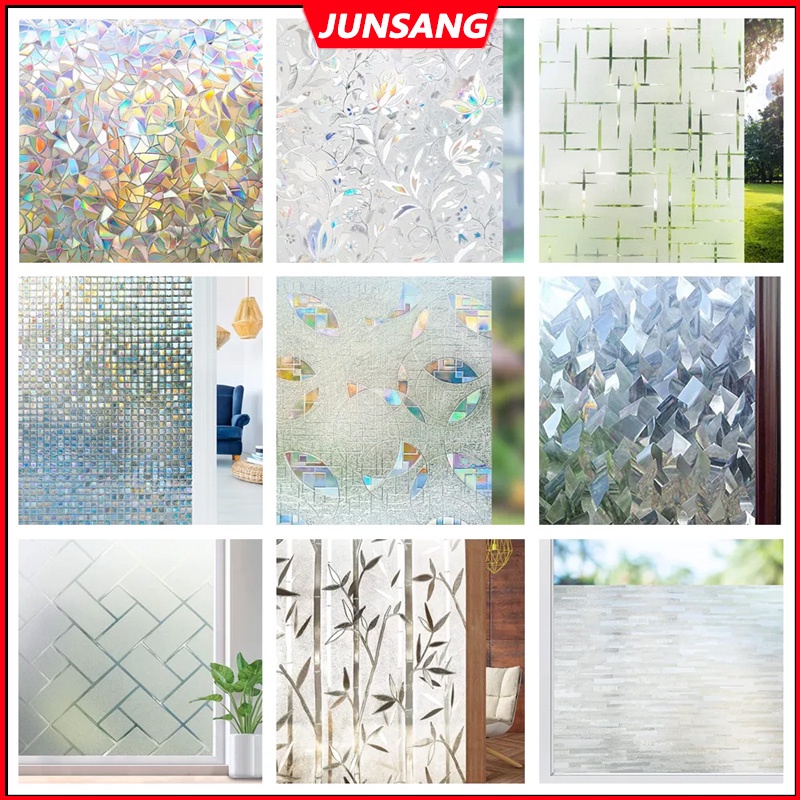 【JUNSNAG】ฟิล์มสติกเกอร์ ป้องกันแสงแดด สําหรับติดหน้าต่าง ประตูบ้าน