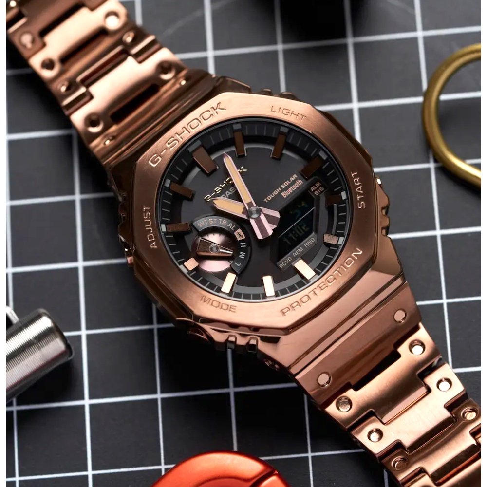 GMB2100 Rose Gold G shock Steel สายสแตนเลสและเคส g shock tmj besi g shock besi.