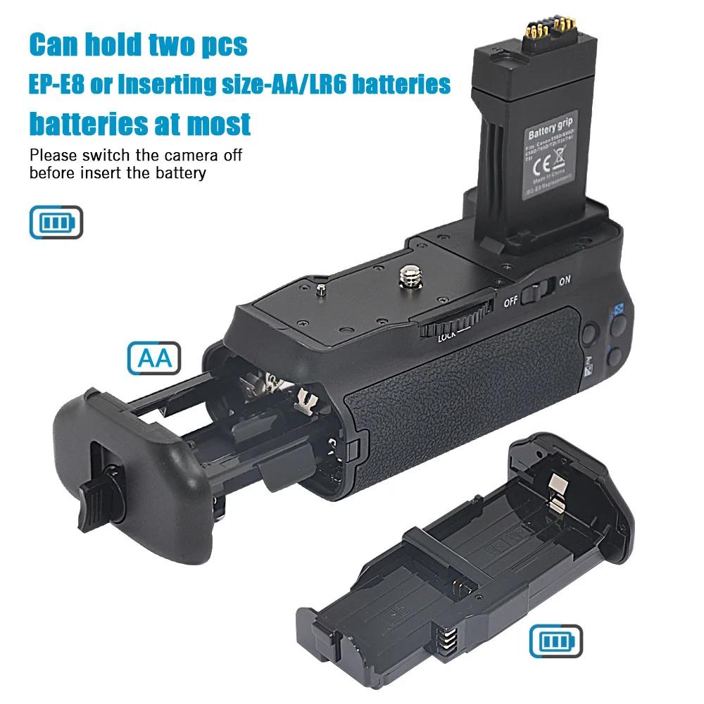 Mcoplus BG-550D แบตเตอรี่แนวตั้งสําหรับ Canon EOS 550D 600D 650D 700D T2i T3i T4i T5i กล้องเช่น BG-E