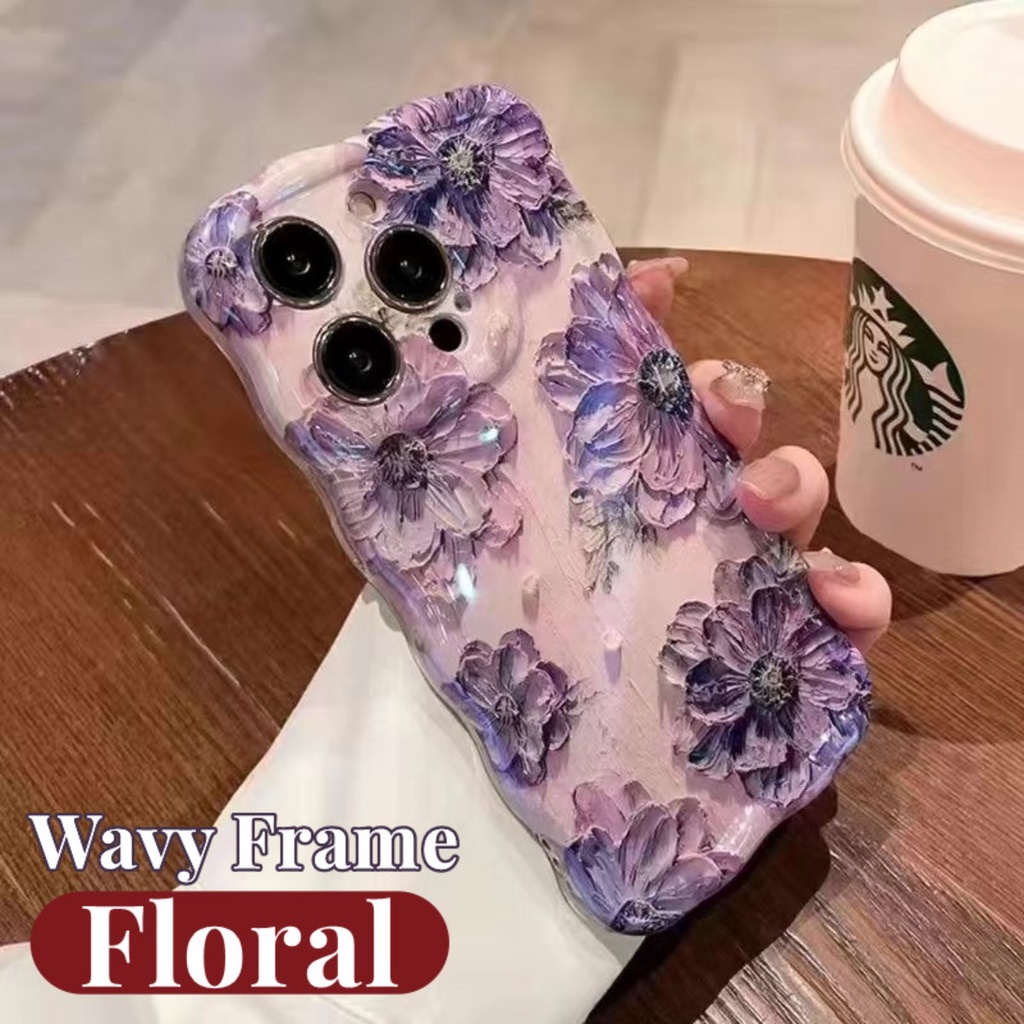 เคสโทรศัพท์มือถือ ซิลิโคนนิ่ม กันกระแทก ลายดอกไม้น่ารัก หรูหรา สําหรับ iPhone 15 14 13 12 11 Pro Max 14 15 ProMax