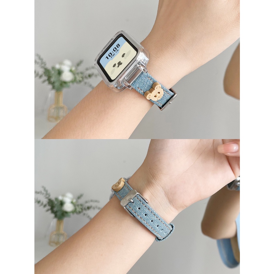 สายนาฬิกาข้อมือคาวบอย ลายหมีน่ารัก 3D แบบเปลี่ยน สําหรับ Samsung Galaxy Fit 3 Galaxy Fit3
