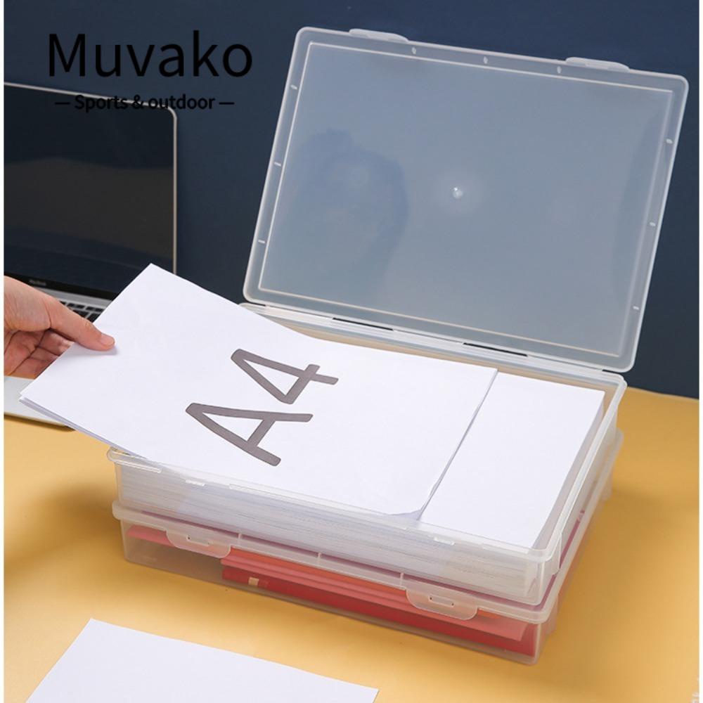Muvako กล่องพลาสติก ทรงสี่เหลี่ยม ขนาด A4 สําหรับใส่เอกสาร