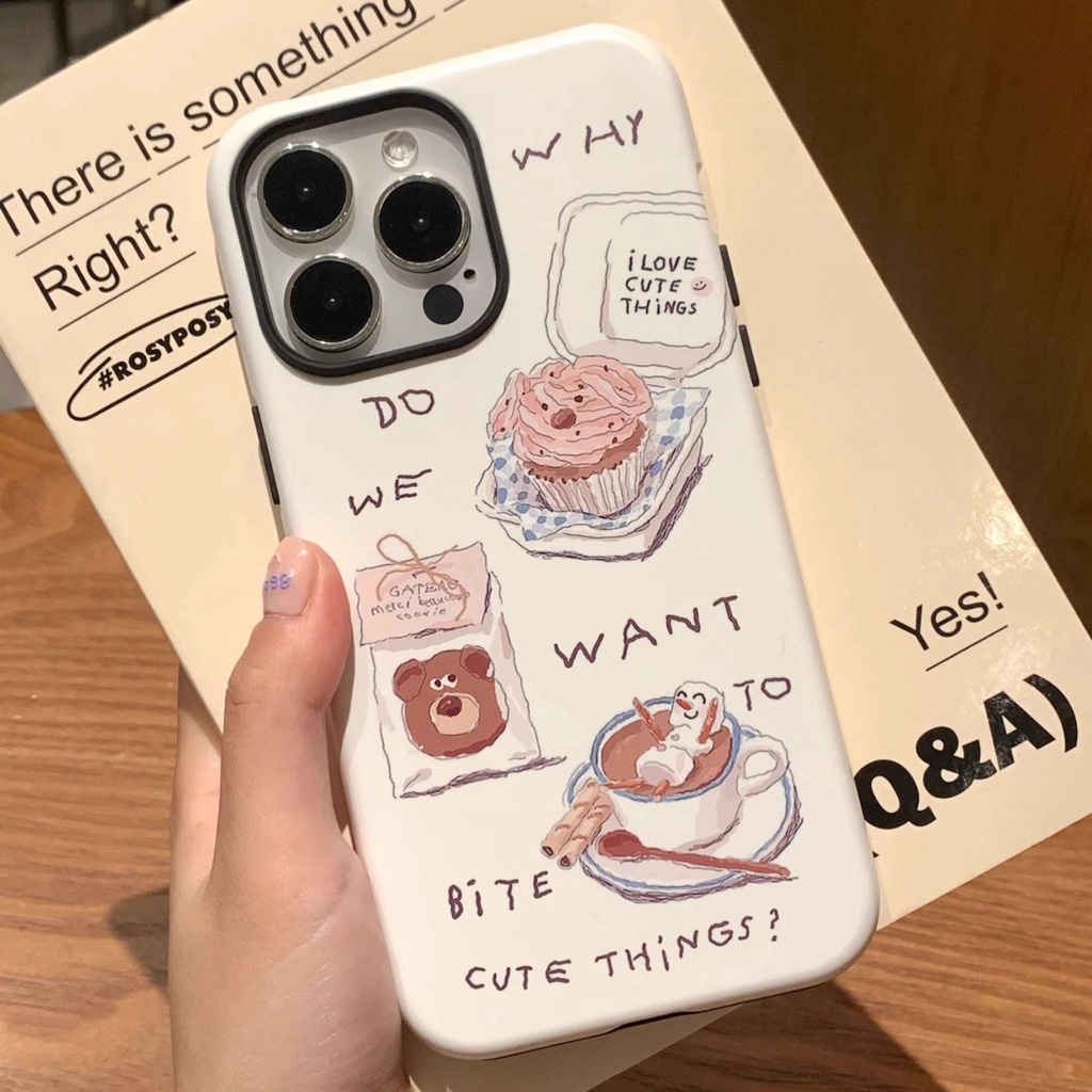 น้ําชายามบ่ายหวานเข้ากันได้กับเคสโทรศัพท์ iPhone15pro iPhone14promax 2 in 1 13 น่ารัก 12 กันกระแทก x