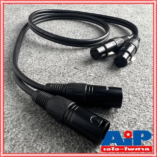 1เมตร DYNACOM สายP.CANNON-J.CANNONข้างละ2หัว 1M J2049-6 สายดำ สายสัญญาณเสียง XLR Male To XLR Female (ผู้เมีย) Mic Cab...