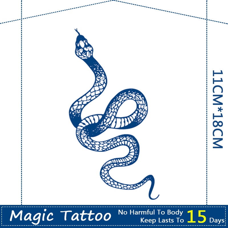 【WOOW MAGIC TATTOO】สติกเกอร์รอยสักชั่วคราว ลายงู กันน้ํา 15 วัน