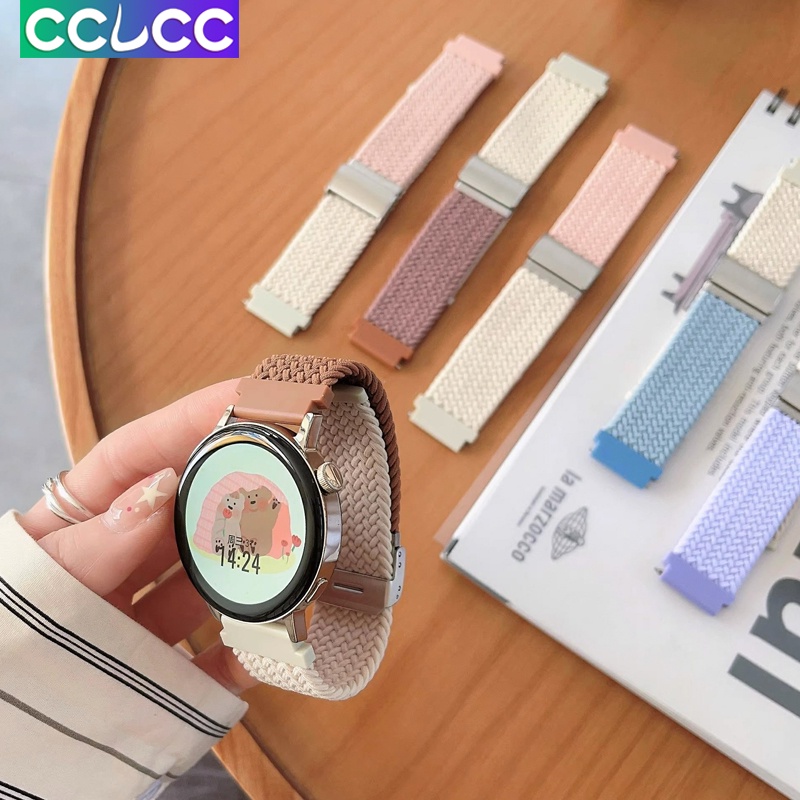 Cclcc สายนาฬิกาข้อมือไนล่อนถัก 20 มม. 22 มม. สองสี แบบเปลี่ยน สําหรับสมาร์ทวอทช์ HUAWEI Watch GT 2 3