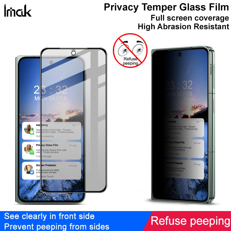 Imak ฟิล์มกระจกนิรภัยกันรอยหน้าจอ ป้องกันการแอบมอง สําหรับ for Oppo Find N3 Fold N3 5G
